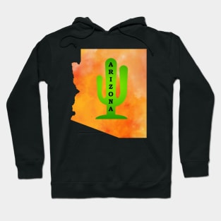 Arizona Cactus in a Sunset Sky State Map Hoodie